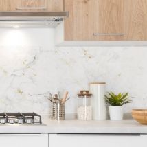 99déco - Lot de 2 crédences alu L120xH 50cm Marbre Doré 99deco