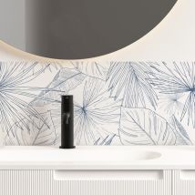 Lot de 2 Crédences PVC 3 mm Floral Bleu - 99deco - L70xH30cm Ep.3 mm