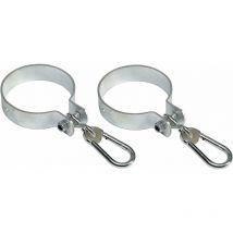AGI - Lot de 2 crochets de balançoire avec mousqueton pour poutres rondes ø 2.5cm
