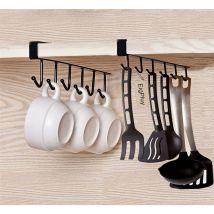 Lot de 2 crochets de rangement pour lunettes, ustensiles de cuisine, dent et écharpe, crochet inférieur pour armoire, pas de perçage nécessaire,