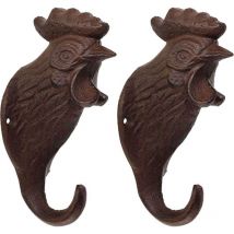 Best For Boots - Lot de 2 crochets en fonte Coq