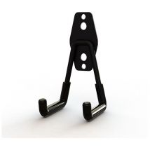 Lot de 2 crochets pour suspension de garage Double crochets de rangement de garage Crochet de vélo mural pour organiser outils, escaliers, vélos Noir