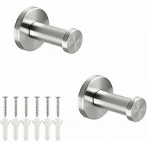 Lot de 2 crochets Support mural en acier inoxydable brossé 304 élégant Pour Armoires de toilettes Salle de bain Manteau Serviette Robe 5 cm-Fei Yu