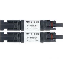 Lot de 2 de Connecteur pv Solaire 1000 v Diode Anti-retour Intégrée IP68 étanche pour Connexion Panneau Solaire(20A)
