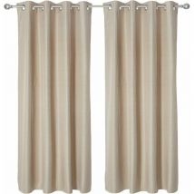 lot de 2 Deconovo rideau rideaux opaques rideau de fenêtre thermique salon, 140x245 cm (largeur x hauteur), beige