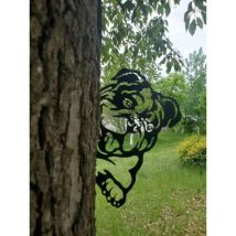Bluedeer - Lot de 2 décorations de jardin en métal avec animaux, statue de silhouette de poulet, décoration extérieure de jardin, art de jardin,