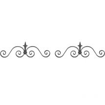 Lot de 2] Dessus de portail avec pointe de lance 160x470mm en plat de 12x6mm Deco Fer Forge