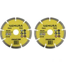 Lot de 2 disques diamant 125mm pour béton pierre et brique (125 x 2.0 x 22.2MM)