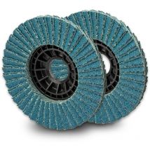 Lot de 2 disques plats a lamelles zirconium 115 mm grain 120