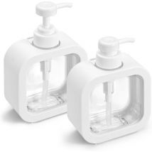 Cyslmuk - Lot de 2 distributeurs de savon de 500 ml, distributeur de savon rechargeable, distributeur de savon pour cuisine et salle de bain,