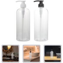 Feiyue - Lot de 2 distributeurs de savon transparents avec pompe en plastique pour les mains, bouteilles à pompe pour savon 1000 ml