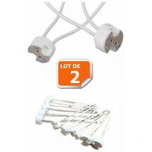 Lot de 2 Douilles Culot GU5.3 (MR16) pour Ampoule Halogène ou Led