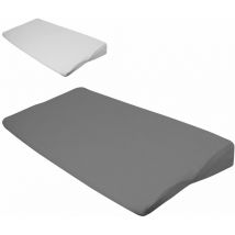 Lot de 2 draps housse 100% coton pour plan incliné - 70 cm de large - Gris - Monsieur Bébé