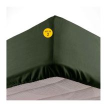 Lot de 2 Draps housse bonnet 30 cm 2 personnes 140 x 190 cm microfibre Oscar Kaki