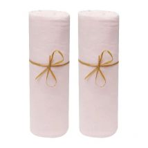 Lot de 2 Draps housse lit bébé 60 x 120 cm / 100% coton / 57 fils/cm² - 1 Rose + 1 Rose
