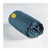 Lot de 2 draps Housse Queen size 160 x 200 x 30 cm Coton 57 fils Bleu