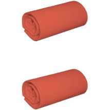 Lot de 2 draps housses jersey orange terracotta bonnet 30 cm 70x200