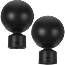 Lot de 2 embouts de tringle à rideau de 28 mm, noir, design unique, pour tringle à rideau, pour la maison ou le bureau