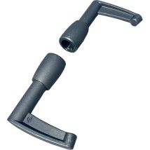 Lot De 2 Embouts Longs Pour Tringle D'Espagnolette – Haut Et Bas – Fermeture Volet Battant – Polyamide Noir – Standard Universel – Renfort De 
