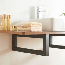 Lot de 2 équerres d'étagère Hawangen acier 40 x 20 cm noir [en.casa]