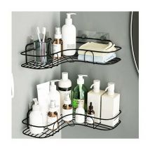 Lot de 2 Étagère d'angle Douche,Étagère Douche Sans Perçage,Panier de Douche dangle mural,Étagère Salle de Bain,pour Salle de Bain/Cuisine