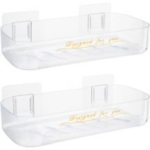 Lot de 2 Etagère Douche,Panier de Douche Étagère de Salle de Bain Sans Perçage, Étagères Murales de Salle de Bain,pour Salle de Bain/Cuisine