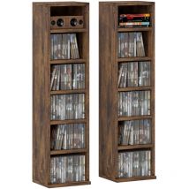 Lot de 2 étagères colonnes rangement max. 204 cd brun rustique