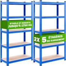 Le Poisson Qui Jardine - Lot de 2 Étagères Modulables à Charge Lourde bleue : 180 x 90 x 40 cm Robuste et Polyvalente, 875 kg - Bleu