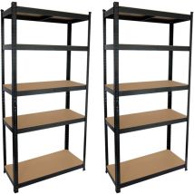 Lot 2 Etagères Modulaires avec 5 Etagères Réglables 180x90x40cm 875Kg Thinia Home