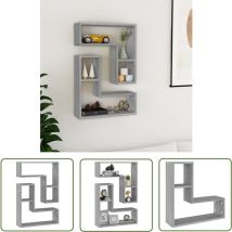 Bonnevie - The Living Store Étagères murales 2pcs Sonoma gris 50x15x50 cm Bois d'ingénierie - Étagères Murales - Étagères Flottantes - Décoration