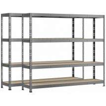 Modulo Storage - Lot de 2 étagères Rack - 4 plateaux - 220 x 40 cm - charge lourde