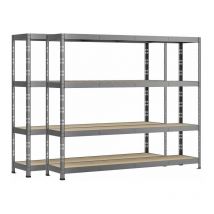 Modulo storage Lot de 2 étagères Rack - 4 plateaux - 220 x 50 cm - charge lourde