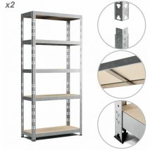 Eurospen - Lot de 2 Etagères de rangement modulables et polyvalentes pour atelier, garage, cave... Charge Lourde max 500kg x2