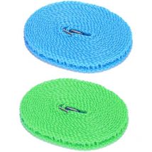 Lot de 2 étendoirs à linge coupe-vent en nylon, étendoir à linge de voyage portable, utilisé pour les cintres de camping intérieurs et extérieurs
