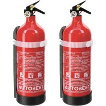 Autobest - Lot de 2 extincteurs 2kg classe abc avec manomètre