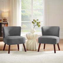 Sicaan - Lot de 2 fauteuils cocktail jofi en tissu gris foncé