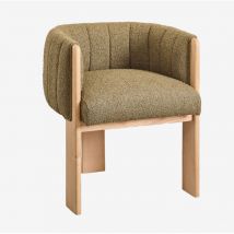 Lot de 2 fauteuils en bois de frêne et tissu bouclé Leo Sklum