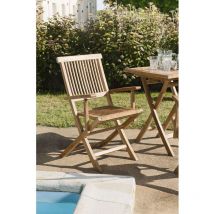 Macabane - harris - Ensemble de 2 fauteuils de jardin Java en bois Teck