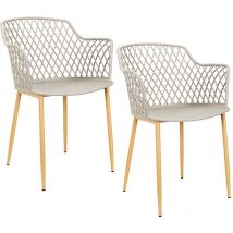 The Home Deco Factory - Lot De 2 Fauteuils Extérieur Malaga Taupe Home Deco Factory