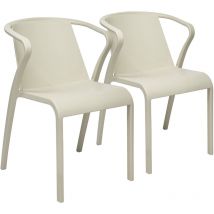 FADO - Lot de 2 fauteuils de jardin en polypropylêne renforcé sable - EZPELETA