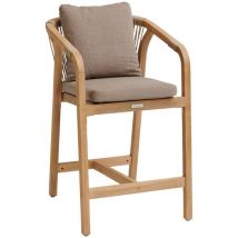 Lot de 2 fauteuils hauts de jardin Papouasie acacia & taupe - Hespéride