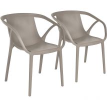 Hop - Lote 2 sillones de jardín apilables de polipropileno reforzado Ezpeleta