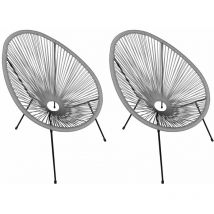 Happy Garden - Lot de 2 fauteuils œuf acapulco gris