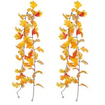 Yzmrbdqc - Lot de 2 feuilles d'érable artificielles en rotin, simulation de feuilles d'érable, guirlande de feuilles d'érable suspendues, pour la