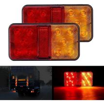 Lot de 2 feux arrière à led multifonctions pour remorque, feu de stationnement étanche 12 v pour camion, remorque, caravane, tracteur