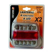 Lot de 2 Feux Arrieres remorque 4 Fonctions 14 Leds Led - S17250X2