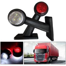 Lot De 2 Feux De Position Latéraux Led Blanc Et Rouge Feux Indicateurs De Position 12v-30v Pour Caravanes De Remorque De Camion