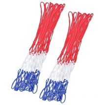 Bumber - Lot de 2 filets de panier de basket-ball - Rouge, blanc, bleu - Adaptabilité universelle et Installation facile
