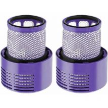 Qersta - Ulisem Lot De 2 Filtre Lavable Pour Aspirateur Dyson Série V10 Sv12 Avec Une Brosse De Nettoyage Et Chiffon, Filtre De Rechange Dyson Pour