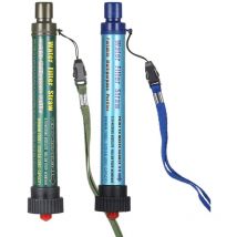 Lot de 2 filtres à eau avec paille pour l'extérieur, purificateur d'eau personnel portable, système de filtration pour boire, camping, randonnée,